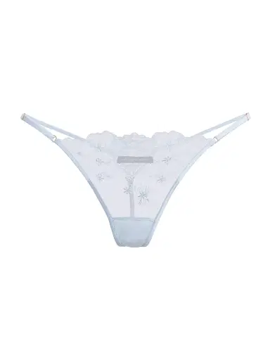 Kiki de Montparnasse Women's Mathilde Embroidered Lace G-String - Grigio Perla | Thumbnail 1 Kiki de Montparnasse Women's Mathilde Embroidered Lace G-String - Grigio Perla | Thumbnail 1
