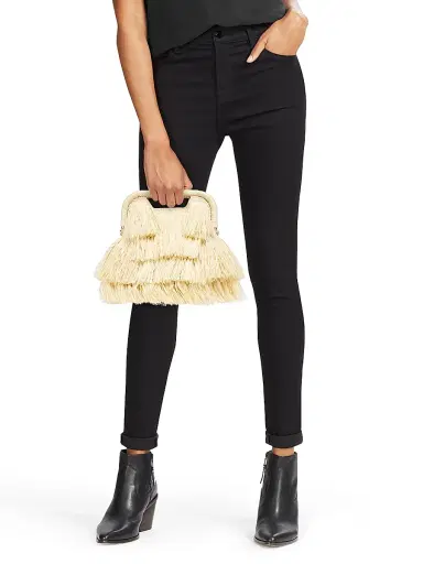 Poolside Women's The Flamands Fringe Top Handle Bag - Natural | Thumbnail 2