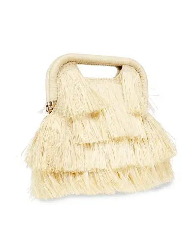 Poolside Women's The Flamands Fringe Top Handle Bag - Natural | Thumbnail 3