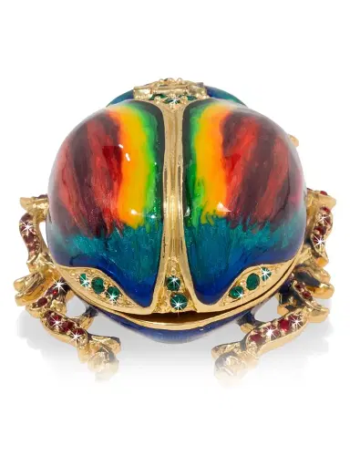 Jay Strongwater Flora & Fauna 14K Goldplated Metal, Enamel & Swarovski Crystal Pharaoh Scarab Box | Thumbnail 4 Jay Strongwater Flora & Fauna 14K Goldplated Metal, Enamel & Swarovski Crystal Pharaoh Scarab Box | Thumbnail 4