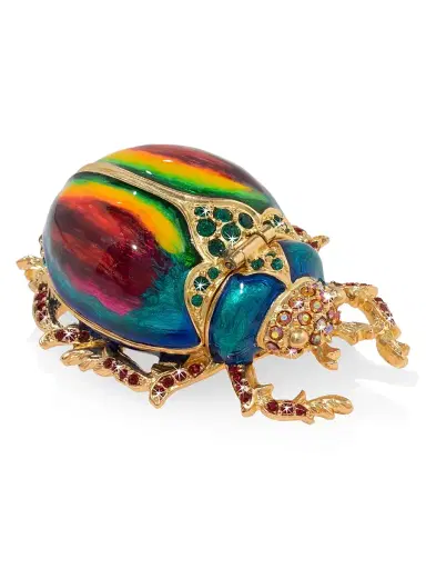 Jay Strongwater Flora & Fauna 14K Goldplated Metal, Enamel & Swarovski Crystal Pharaoh Scarab Box | Thumbnail 1 Jay Strongwater Flora & Fauna 14K Goldplated Metal, Enamel & Swarovski Crystal Pharaoh Scarab Box | Thumbnail 1
