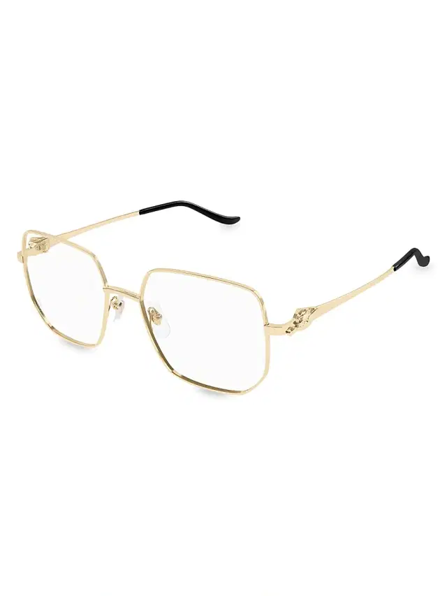 Cartier Women's Panthère Classic 55MM Rimless Square Glasses - Gold Clear