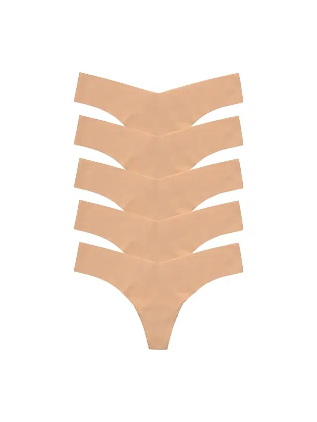 Commando Women's Microfiber 5-Pack Thong Set - Beige