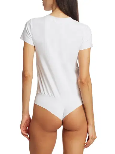 Commando Women's Essential Cotton Crewneck Tee Bodysuit - White - Size XL | Thumbnail 4 Commando Women's Essential Cotton Crewneck Tee Bodysuit - White - Size XL | Thumbnail 4