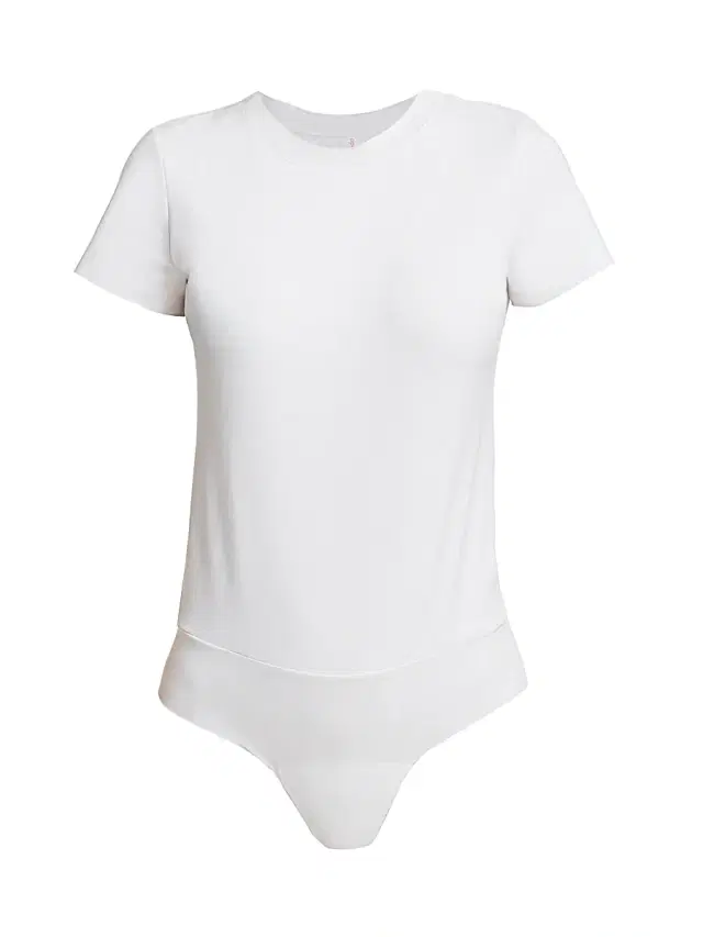 Commando Women's Essential Cotton Crewneck Tee Bodysuit - White