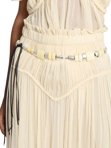 Isabel Marant Women's Rosly Bead & Leather Self-Tie Belt | Thumbnail 2