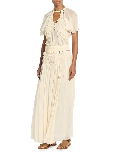 Isabel Marant Women's Rosly Bead & Leather Self-Tie Belt | Thumbnail 3