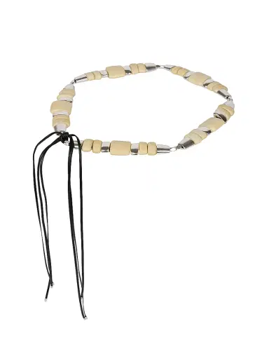Isabel Marant Women's Rosly Bead & Leather Self-Tie Belt | Thumbnail 1