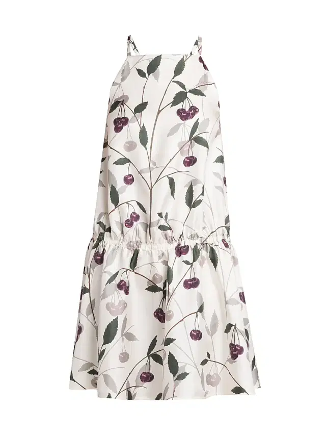 Stella McCartney Women's High Summer Cherry Silk Minidress - Cream