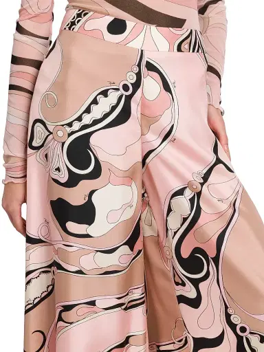 Pucci Women's Printed Silk Twill Wide-Leg Pants - Natural | Thumbnail 6 Pucci Women's Printed Silk Twill Wide-Leg Pants - Natural | Thumbnail 6
