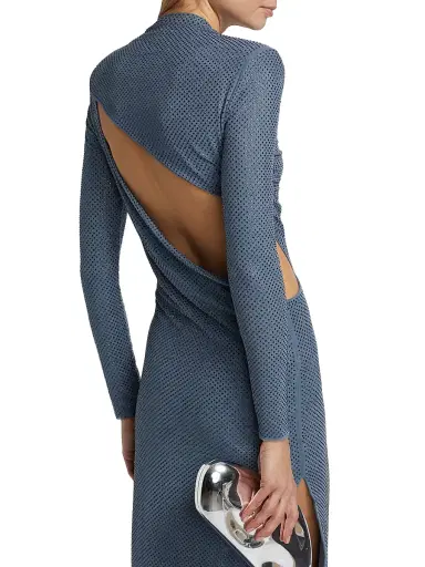 Self-Portrait Women's Rhinestone Gathered Gown - Blue | Thumbnail 6 Self-Portrait Women's Rhinestone Gathered Gown - Blue | Thumbnail 6