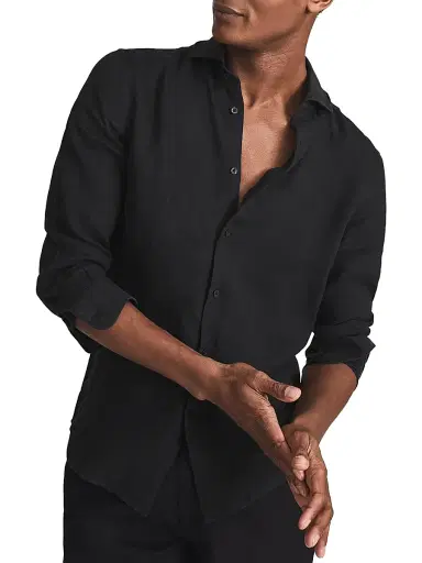 Reiss Men's Ruban Linen Shirt | Thumbnail 1