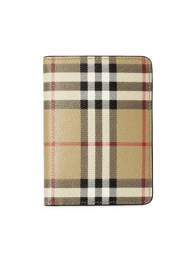 Burberry Women's Check Passport Case - Vintage Check Brown