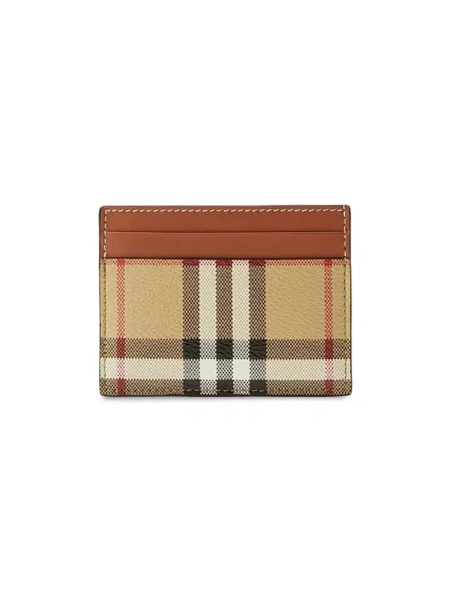 Burberry Women's Sandon Check Card Case - Vintage Check Brown
