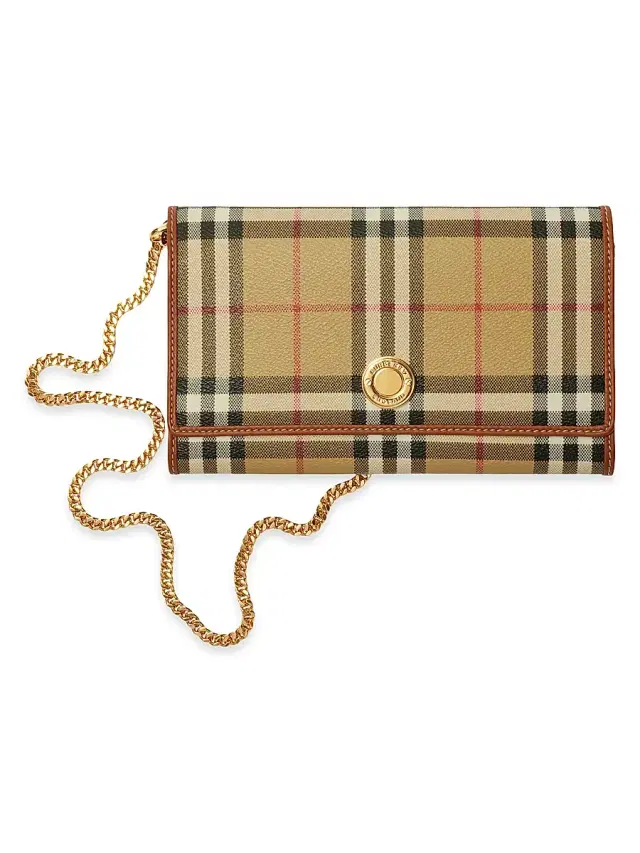Burberry Women's Hannah Check Convertible Clutch - Vintage Check Brown
