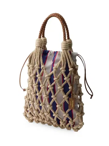 Prada Women's Noué Medium Cotton Macramé Shoulder Bag | Thumbnail 3 Prada Women's Noué Medium Cotton Macramé Shoulder Bag | Thumbnail 3