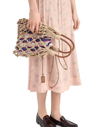 Prada Women's Noué Medium Cotton Macramé Shoulder Bag | Thumbnail 8 Prada Women's Noué Medium Cotton Macramé Shoulder Bag | Thumbnail 8