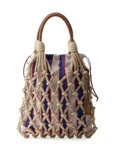 Prada Women's Noué Medium Cotton Macramé Shoulder Bag | Thumbnail 1 Prada Women's Noué Medium Cotton Macramé Shoulder Bag | Thumbnail 1