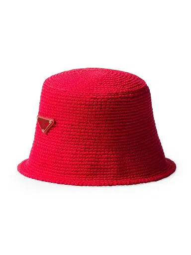 Prada Women's Crochet Bucket Hat - Blue | Thumbnail 5