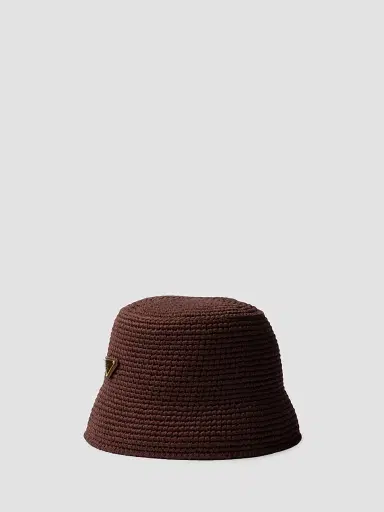 Prada Women's Crochet Bucket Hat - Blue | Thumbnail 8