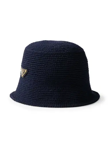Prada Women's Crochet Bucket Hat - Blue | Thumbnail 1