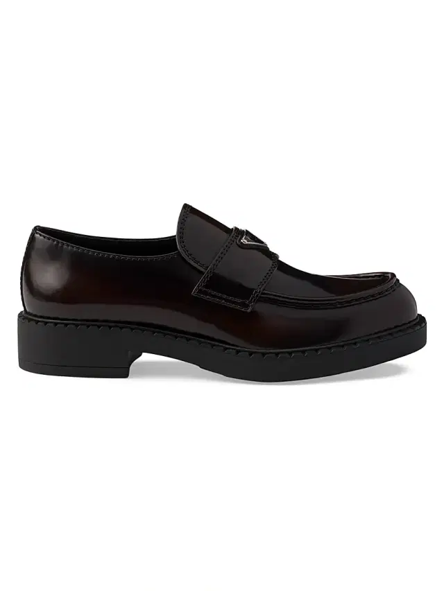 Men's Brushed Leather Loafers - Brown