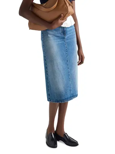 Prada Women's Flared Denim Skirt - Blue - Size 6 | Thumbnail 2