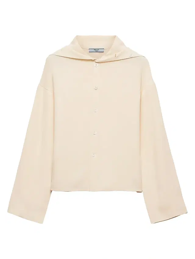 Women's Silk Broadcloth Shirt - Beige Khaki