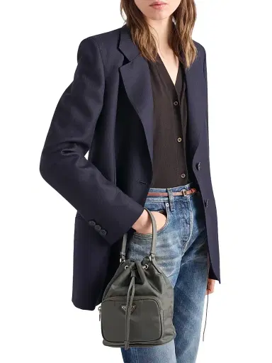 Prada Women's Duet Re-Nylon Bucket Bag - Grey | Thumbnail 2