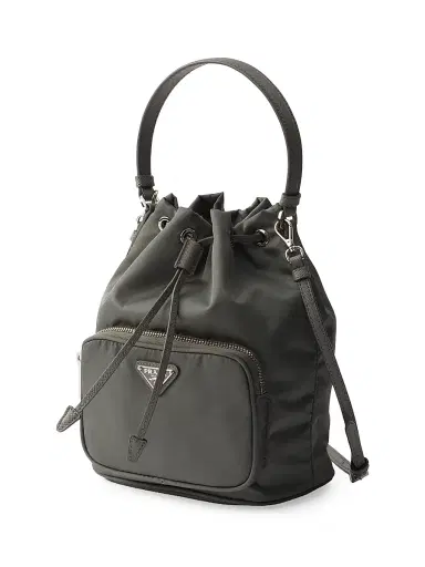 Prada Women's Duet Re-Nylon Bucket Bag - Grey | Thumbnail 5