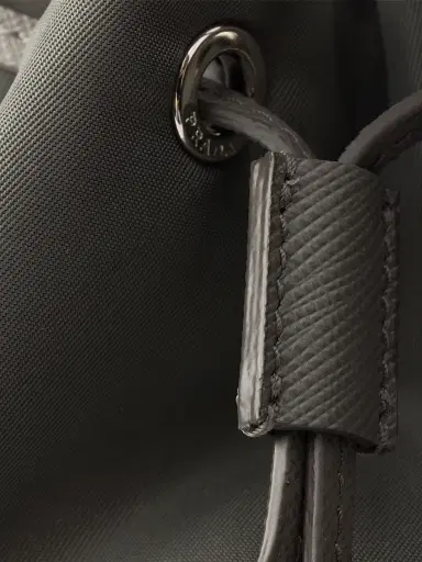 Prada Women's Duet Re-Nylon Bucket Bag - Grey | Thumbnail 8