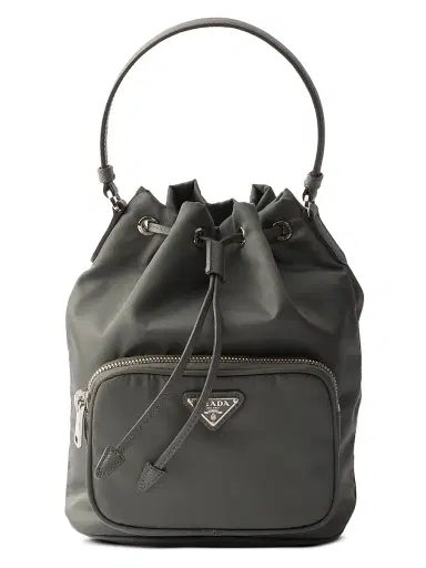 Prada Women's Duet Re-Nylon Bucket Bag - Grey | Thumbnail 1
