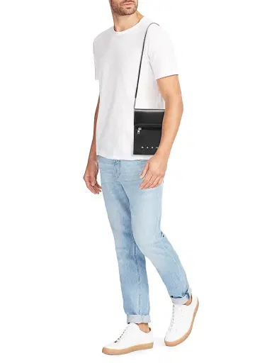 Marni Men's Logo-Printed Shoulder Bag - Black | Thumbnail 2