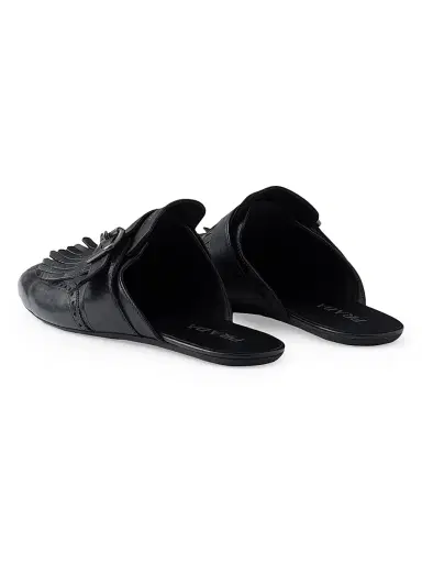 Prada Men's Shuffle Antiqued Leather Mules - Black - Size 8 | Thumbnail 3 Prada Men's Shuffle Antiqued Leather Mules - Black - Size 8 | Thumbnail 3