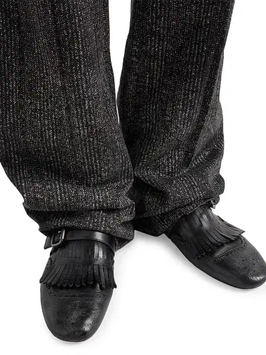 Prada Men's Shuffle Antiqued Leather Mules - Black - Size 8 | Thumbnail 6 Prada Men's Shuffle Antiqued Leather Mules - Black - Size 8 | Thumbnail 6