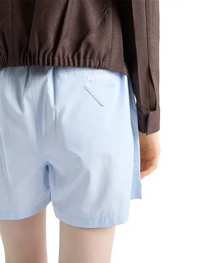Prada Women's Cotton Poplin Shorts - Blue | Thumbnail 5
