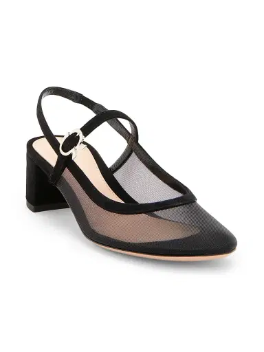 Gianvito Rossi Women's 45MM Suede & Mesh Pumps - Black - Size 12 | Thumbnail 2