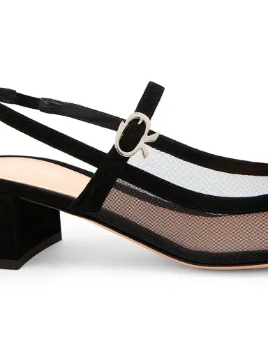 Gianvito Rossi Women's 45MM Suede & Mesh Pumps - Black - Size 12 | Thumbnail 5