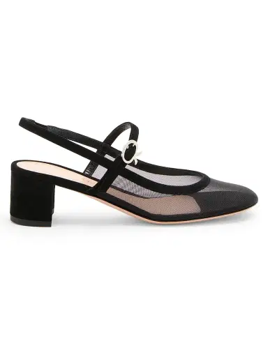 Gianvito Rossi Women's 45MM Suede & Mesh Pumps - Black - Size 12 | Thumbnail 1