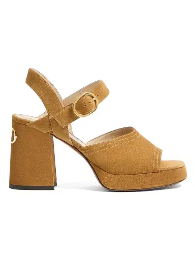 Valentino Garavani Women's Fawcette Platform Crust Leather 100MM Sandals - Havana Beige - Size 11.5 | Thumbnail 1 Valentino Garavani Women's Fawcette Platform Crust Leather 100MM Sandals - Havana Beige - Size 11.5 | Thumbnail 1