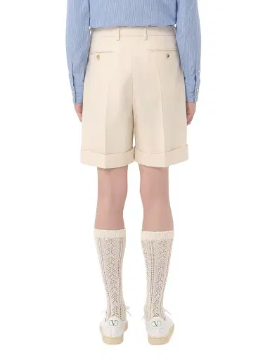 Valentino Garavani Men's Cotton Canvas Cuffed Bermuda Shorts - Shell | Thumbnail 5