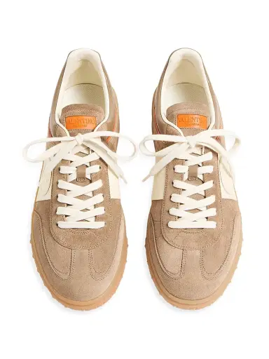 Valentino Garavani Men's Upvillage Low Top Sneakers - Khaki Ivory - Size 13 | Thumbnail 4 Valentino Garavani Men's Upvillage Low Top Sneakers - Khaki Ivory - Size 13 | Thumbnail 4