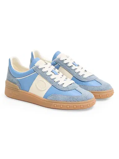 Valentino Garavani Women's Upvillage Sneakers in Crust Leather - Grey Azure - Size 11 | Thumbnail 2 Valentino Garavani Women's Upvillage Sneakers in Crust Leather - Grey Azure - Size 11 | Thumbnail 2