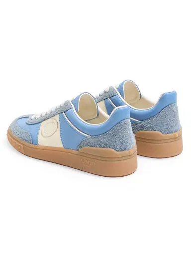 Valentino Garavani Women's Upvillage Sneakers in Crust Leather - Grey Azure - Size 11 | Thumbnail 3 Valentino Garavani Women's Upvillage Sneakers in Crust Leather - Grey Azure - Size 11 | Thumbnail 3