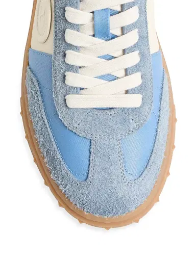 Valentino Garavani Women's Upvillage Sneakers in Crust Leather - Grey Azure - Size 11 | Thumbnail 4 Valentino Garavani Women's Upvillage Sneakers in Crust Leather - Grey Azure - Size 11 | Thumbnail 4