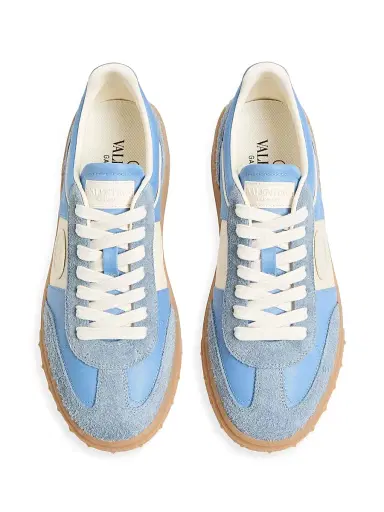 Valentino Garavani Women's Upvillage Sneakers in Crust Leather - Grey Azure - Size 11 | Thumbnail 5 Valentino Garavani Women's Upvillage Sneakers in Crust Leather - Grey Azure - Size 11 | Thumbnail 5