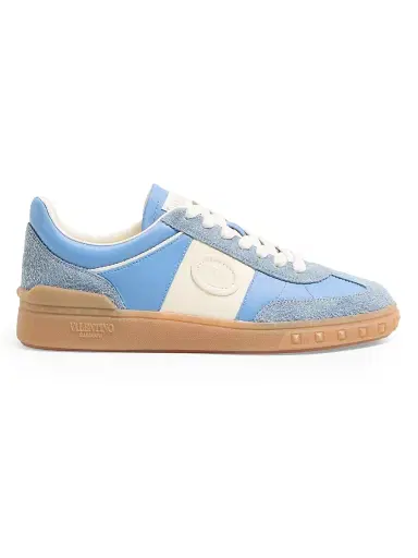Valentino Garavani Women's Upvillage Sneakers in Crust Leather - Grey Azure - Size 11 | Thumbnail 1 Valentino Garavani Women's Upvillage Sneakers in Crust Leather - Grey Azure - Size 11 | Thumbnail 1