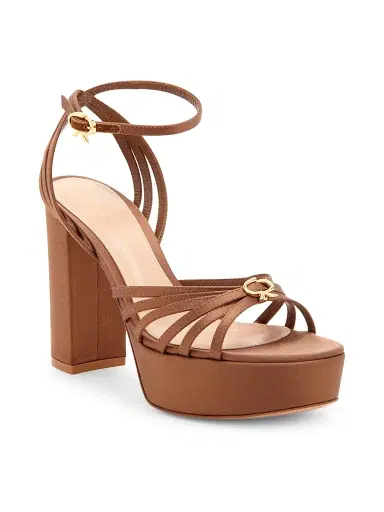 Gianvito Rossi Women's 100MM Crepe Satin Platform Sandals - Texas - Size 10.5 | Thumbnail 2