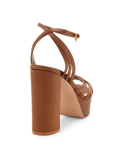 Gianvito Rossi Women's 100MM Crepe Satin Platform Sandals - Texas - Size 10.5 | Thumbnail 3