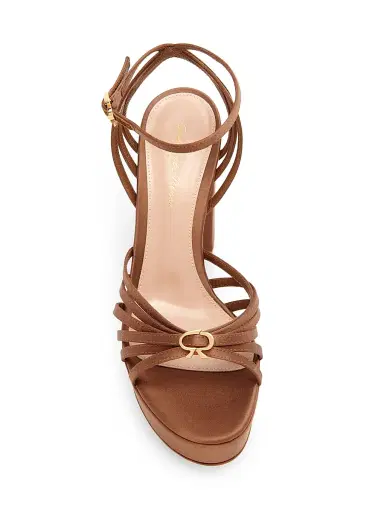 Gianvito Rossi Women's 100MM Crepe Satin Platform Sandals - Texas - Size 10.5 | Thumbnail 4